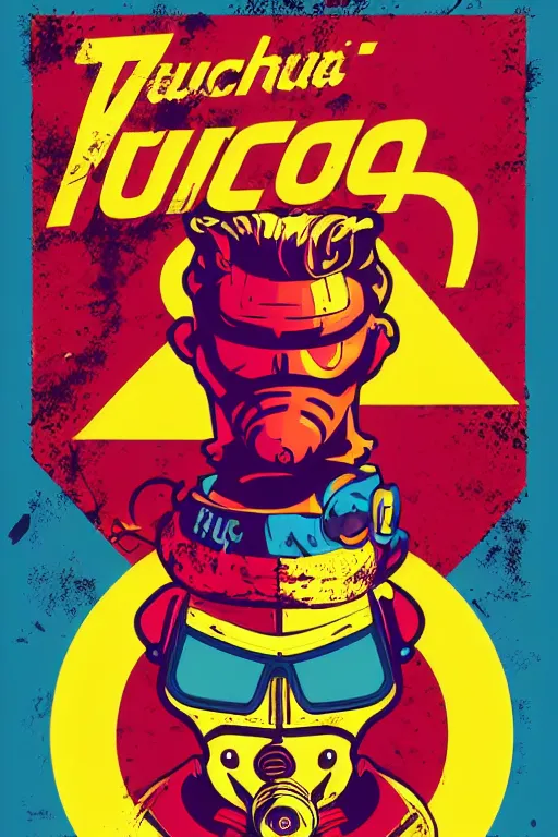 Image similar to fallout 7 6 retro futurist illustration art by butcher billy, sticker, colorful, illustration, highly detailed, simple, smooth and clean vector curves, no jagged lines, vector art, smooth andy warhol style