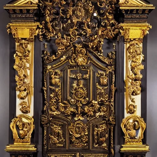 Prompt: a gate of heaven in baroque style