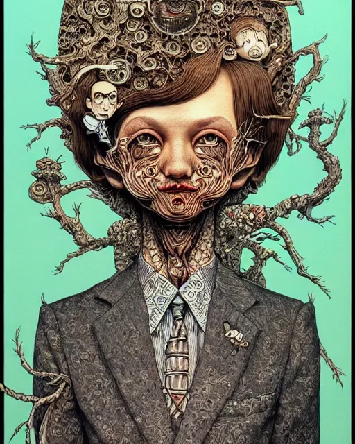 Image similar to portrait painted in jacek yerka style drawn by vania zouravliov and takato yamamoto, inspired by the office, intricate acrylic gouache painting, high detail, sharp high detail, artstation