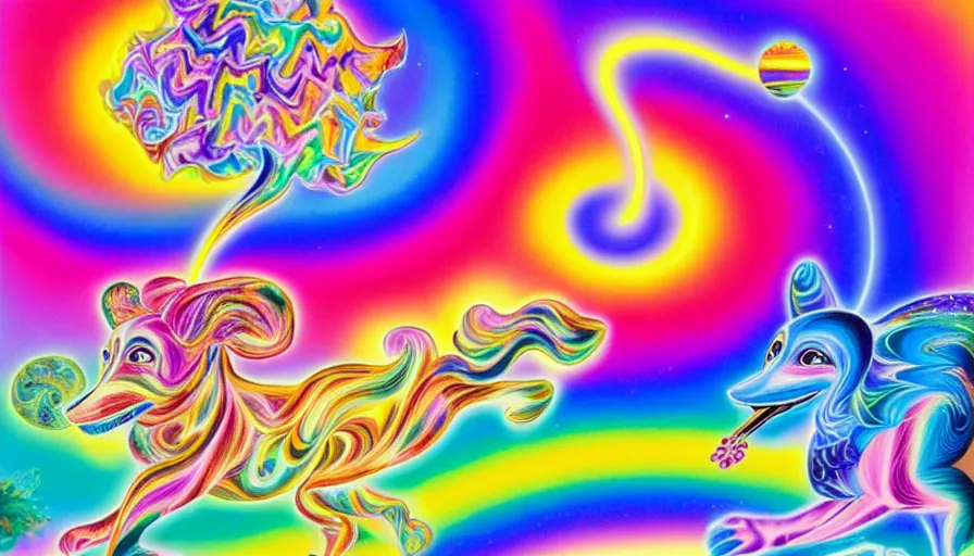 Image similar to the two complementary forces that make up all aspects and phenomena of life, by Lisa Frank,