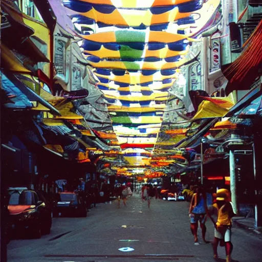 Prompt: bugis street in singapore, by moebius