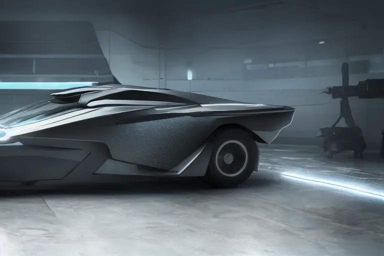 Prompt: a dark glass and plastic surface box shaped vehicle, sci - fi flying vehicle, bladerunner 2 0 4 9, peugeot prestige, side lighting, air conditioner, washing machine, pininfarina, hard surface, studio lighting, unreal engine 5, light background