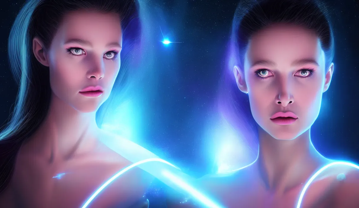 Image similar to beauty young space woman using lasers to interact with alien artifacts and technology, electrical case display, portrait, inquisitive, striking eyes, 80s Aliens tech, ultrarealistic, dramatic lighting, electrical details, high details, 4k, 8k, best, accurate, trending on artstation, artstation, photorealism, ultrarealistic, digital painting, style of Peter Mohrbacher and Boris Vallejo and Wayne barlowe