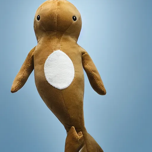 Image similar to A happy dolphin, plush doll, 8k