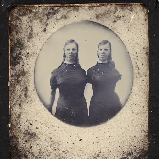 Image similar to tintype photo, two-headed shark