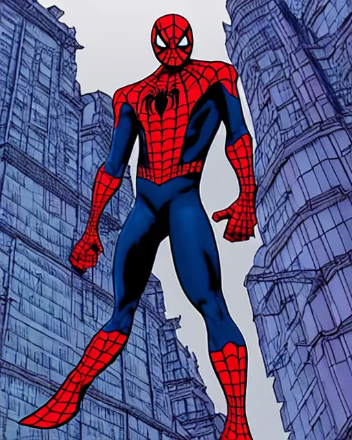 Image similar to spider - armor mk iii : designed using horizon labs resources to oppose the latest versions of the sinister six spiderman