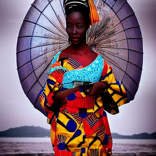 Prompt: African geisha mistery photography