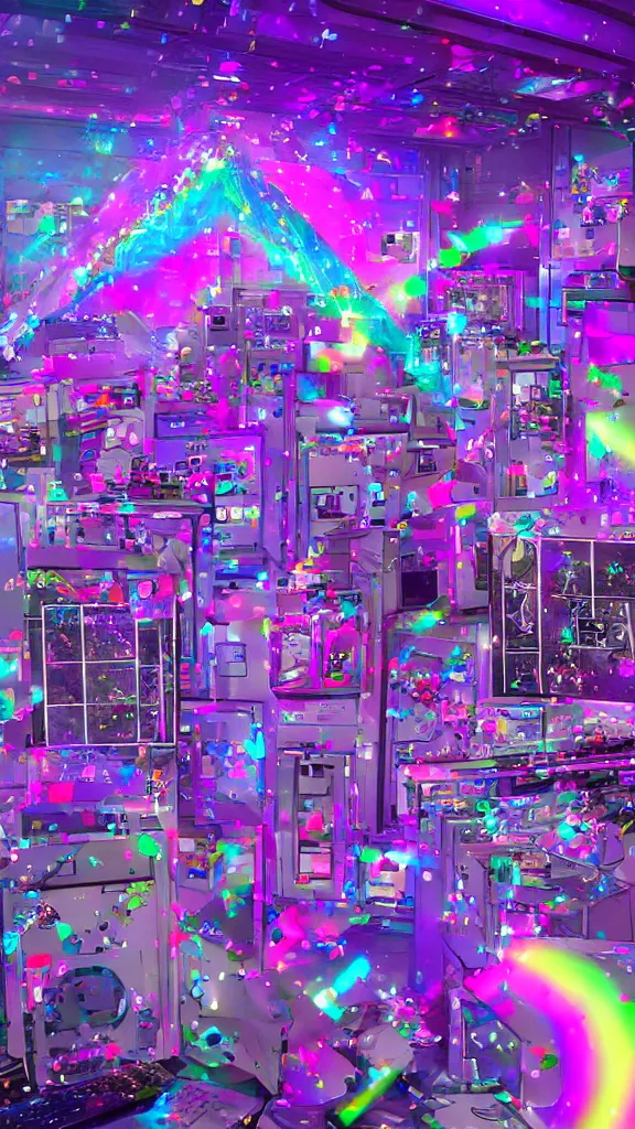 Image similar to popworld 3 d y 2 k windows 9 5 and sparkles, seapunk