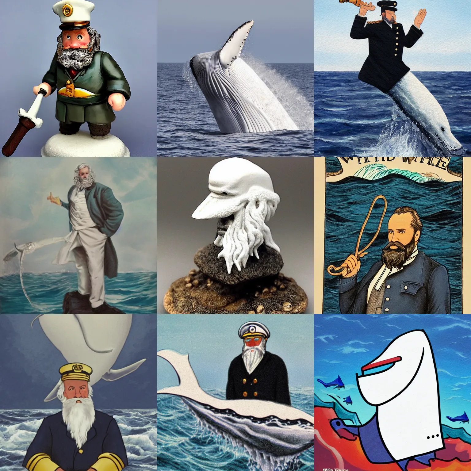 Prompt: white whale sea captain