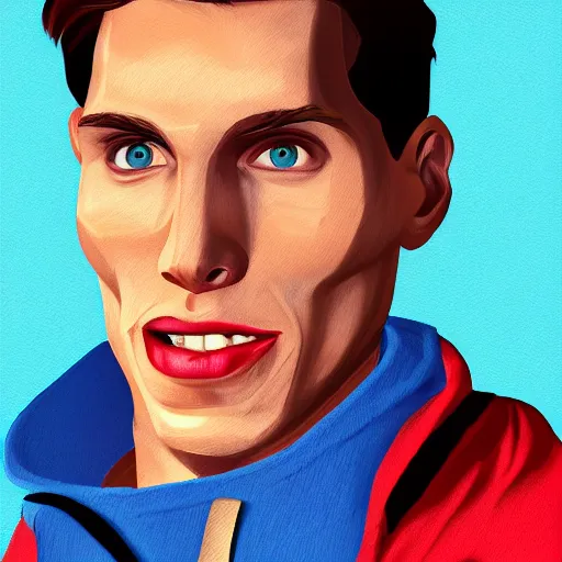 Image similar to Jerma in the style of Miguel Vasquez, 4k resolution, 8k resolution, HD Quality, highly detailed, very detailed, detailed, studio quality lighting, digital art, trending on Artstation, in the style of Miguel Vasquez