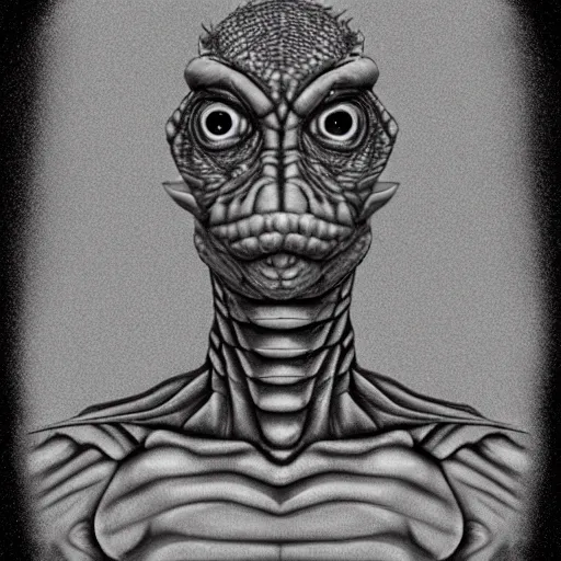 Image similar to a portrait of a lizard - person, reptilian, scales, photorealistic