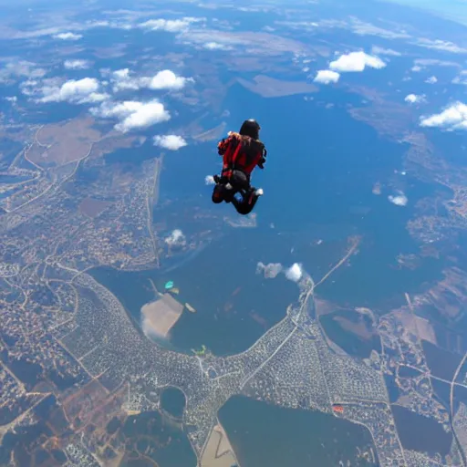 Image similar to sky diving in space, pov,