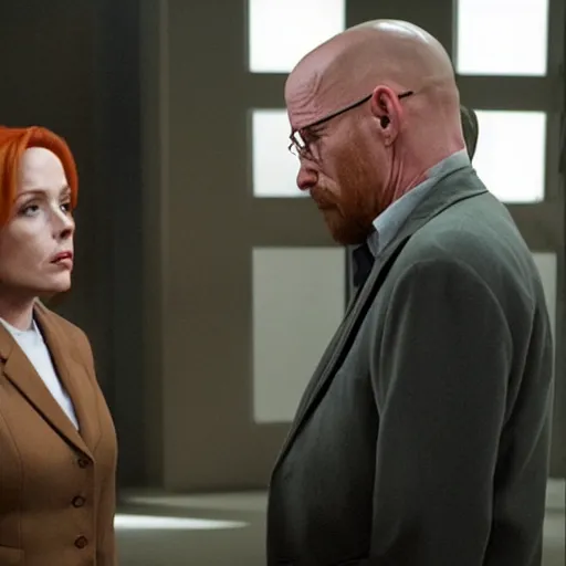 Prompt: dana scully arguing with walter white