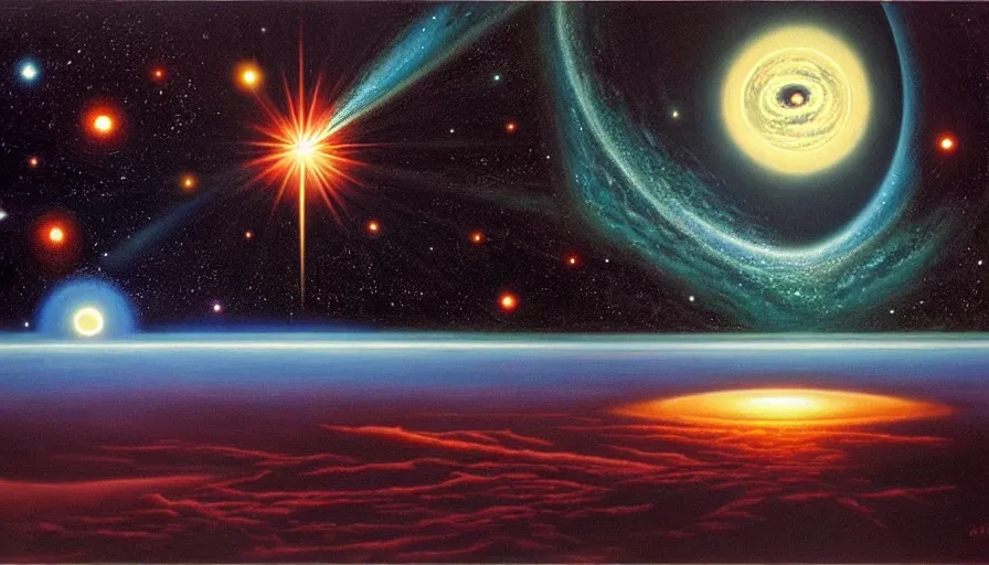 Image similar to the two complementary forces that make up all aspects and phenomena of life, by David A. Hardy