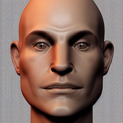 Prompt: generic male npc face, vaporwave album cover untextured rendered in ssao only, vray, terragen, glowing, subdivision subsurface scattering