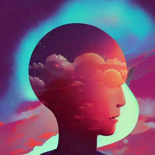 Image similar to a music disc by inio asano, beeple and james jean, aya takano color style, 4 k, super detailed, night sky, digital art, digital painting, celestial, majestic, colorful