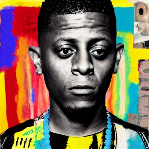 Image similar to lil boosie album cover basquiat style