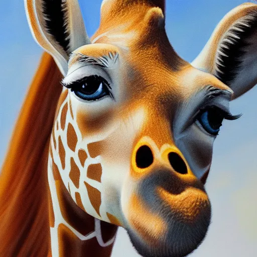 Prompt: Geoffrey the giraffe plush face, dynamic lighting, cinematic, establishing shot, extremely high detail, shining, photo realistic, cinematic lighting, intricate line drawings, 8k resolution, oil painting on canvas