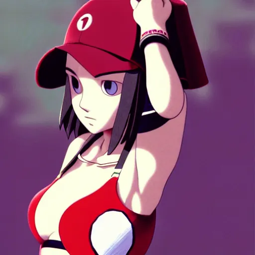 Image similar to beautiful boyish natalie portman gravure model in majora's mask, wearing wooden mask and baseball cap and leotard, street wear with subtle mayan patterns, aztec bathing suit, gapmoe yandere grimdark, trending on pixiv fanbox, painted by greg rutkowski makoto shinkai takashi takeuchi studio ghibli, akihiko yoshida