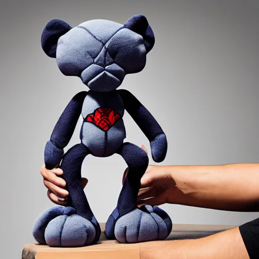 Image similar to marvel kaws blank panther plush toy