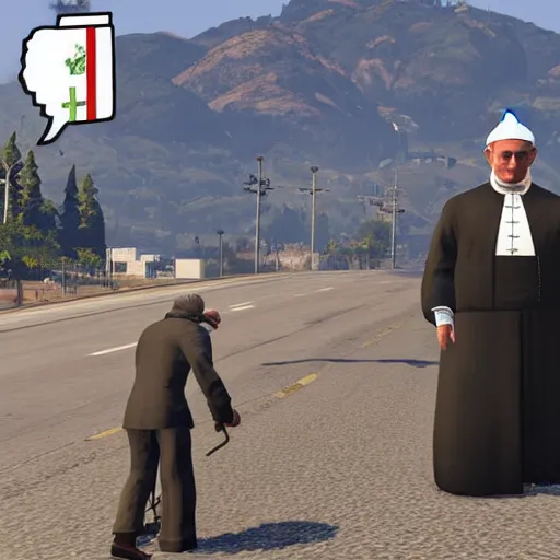 Image similar to the pope in gta 5