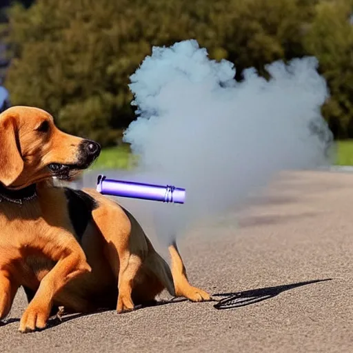 Image similar to dog vaping