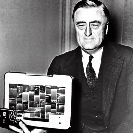 Image similar to 1932 photo of Franklin Roosevelt shows he did in fact own a macbook pro