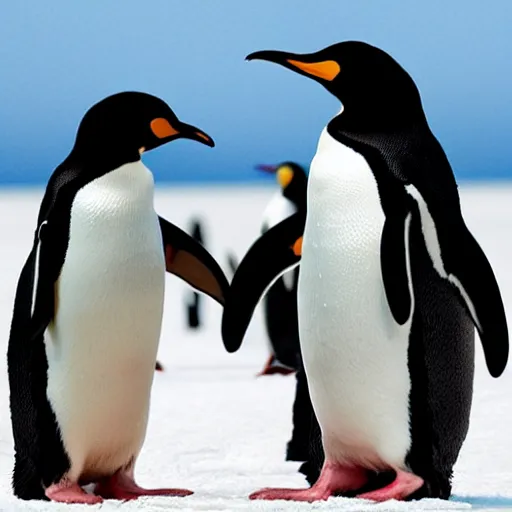 Prompt: human - like penguins