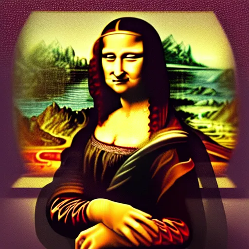 Image similar to your mom as the mona lisa painting