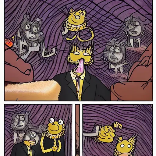 Prompt: r / imsorryjon from reddit, horrifying garfield, horror of the decade, detailed artwork, ito junji artwork