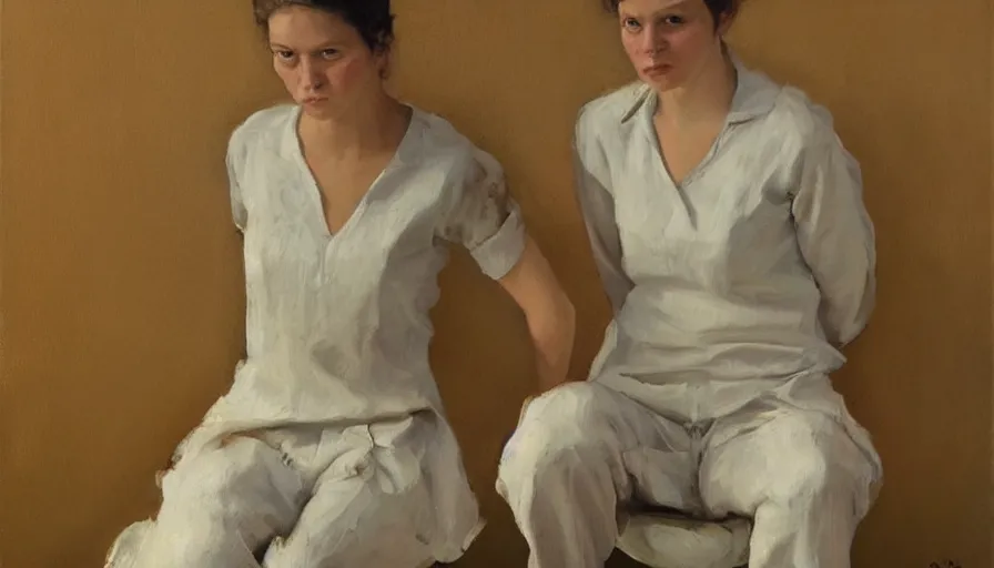 Prompt: painting by borremans, terri hall posing, detailed, stunning