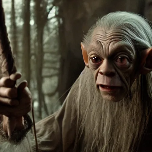 Prompt: gollum as Gandalf