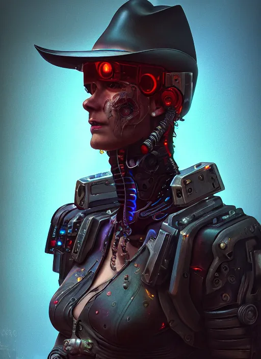 Prompt: cyberpunk cowboy hitech tank driver, au naturel, hyper detailed, digital art, trending in artstation, cinematic lighting, studio quality, smooth render, unreal engine 5 rendered, octane render, art style by klimt and nixeu and ian sprigger and wlop and krenz cushart