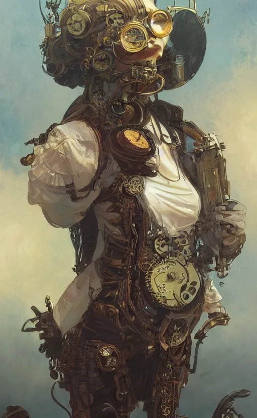 Prompt: A steampunk cat, science fiction, highly detailed, digital painting, artstation, concept art, illustration, art by Greg Rutkowski and alphonse mucha