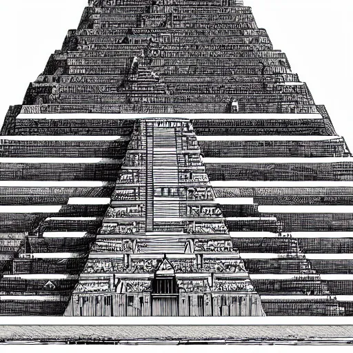 Prompt: pyramid ziggurat built around a gigantic tortoise highly detailed concept art schematic, Laurie Greasley