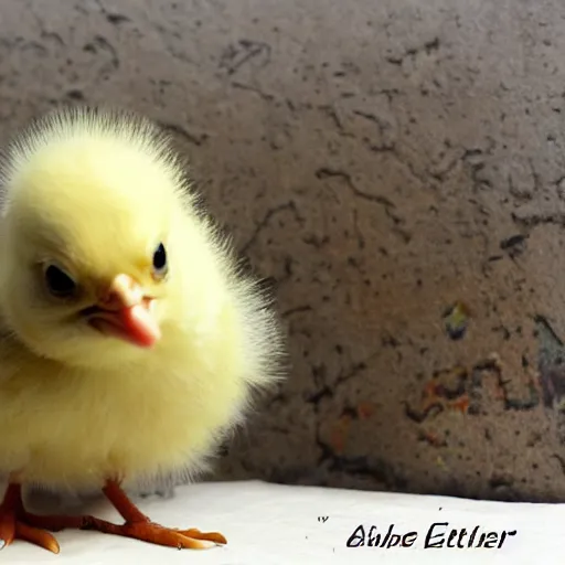 Image similar to a baby chick, steampunk