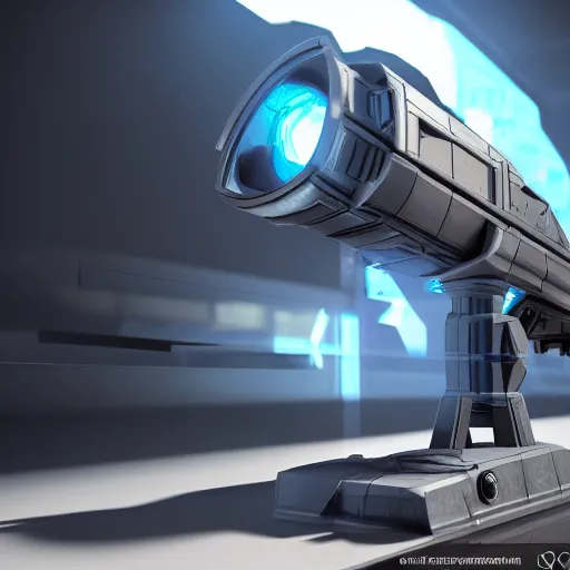 Prompt: plasma cannon, 3d render, octane, ray tracing, 8k, ultra high detail, photorealistic