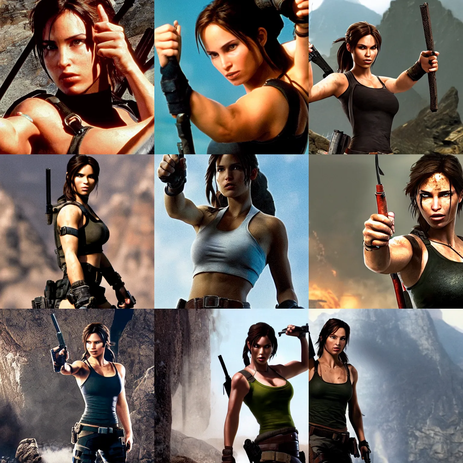 Prompt: lara croft showing the middle finger, press photograph, 3 5 mm, professional