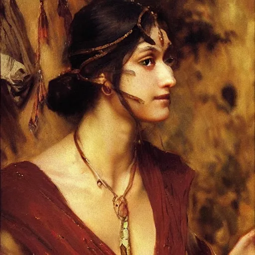 Image similar to orientalism painting of zelda collarbone detail by theodore ralli and nasreddine dinet and anders zorn and nikolay makovsky and edwin longsden long, bronze age, sword and sorcery, oil on canvas, masterful intricate artwork, excellent lighting, high detail 8 k