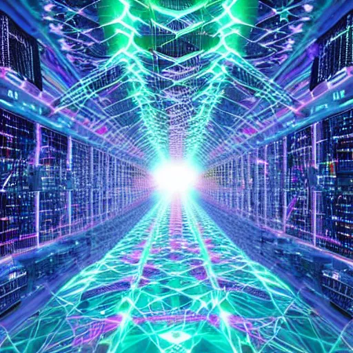 Prompt: leyline supercomputer in the astral plane
