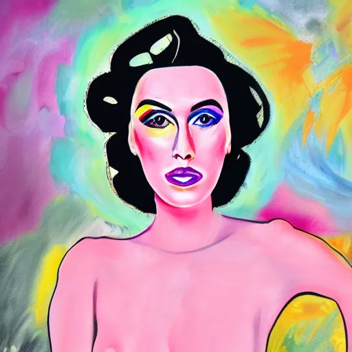 Prompt: portrait of natalie wynn contrapoints, classic painting