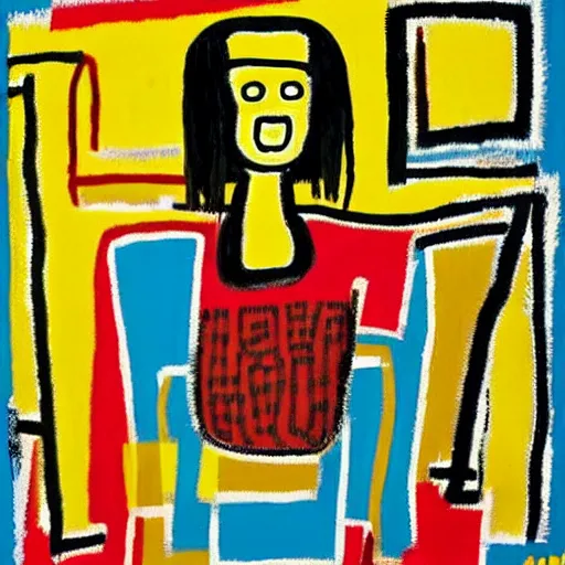 Prompt: Hwasa by Jean-Michel Basquiat by Jean-Claude Dubuffet