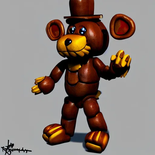 freddy fazbear, detailed artwork, 4k, withered freddy fanart 