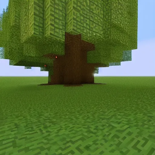 Image similar to a big tree with chihiro vibes in minecraft