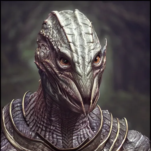 Prompt: hyperrealistic mixed media image of argonian elder scrolls, stunning 3 d render inspired art by greg rutkowski and xiang duan and thomas eakes, perfect facial symmetry, flesh texture, realistic, highly detailed attributes and atmosphere, dim volumetric cinematic lighting, 8 k octane detailed render, post - processing, masterpiece,