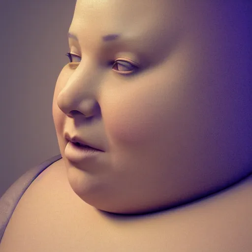 Prompt: the huge fat woman's head made of flour is on the fancy chair. medium shot. beautiful colors, great lighting. fantastic movie scene. subsurface scattering shiny skin. beautiful lighting, 4 k post - processing, trending in art station, cg society, highly detailed, 5 k extremely detailed, 3 d. cinematic scene. sharp image.