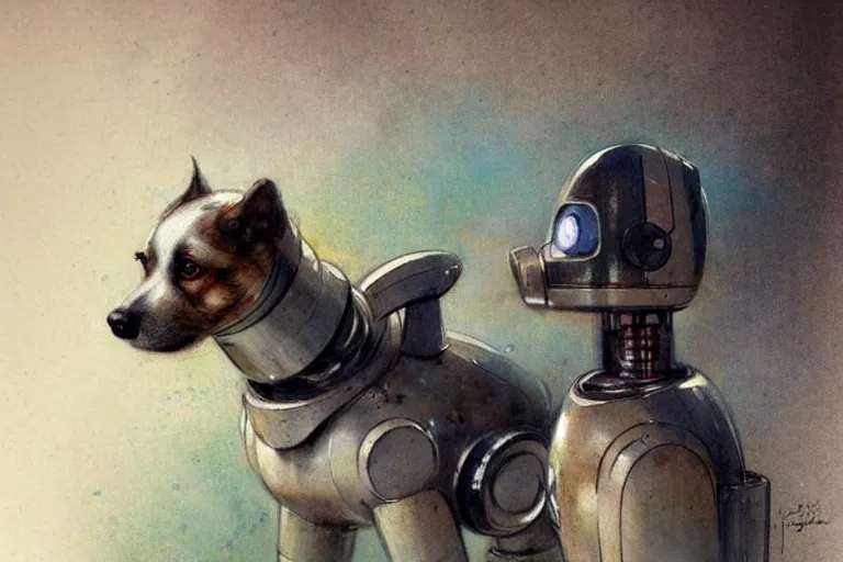 Prompt: ( ( ( ( ( 1 9 5 0 s retro future robot android guard dog. muted colors. ) ) ) ) ) by jean - baptiste monge!!!!!!!!!!!!!!!!!!!!!!!!!!!!!!