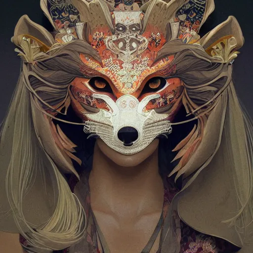 Prompt: a Photorealistic dramatic fantasy render of a beautiful woman wearing a beautiful intricately detailed Japanese Fox Kitsune mask and clasical Japanese Kimono by WLOP,Artgerm,Greg Rutkowski,Alphonse Mucha, Beautiful dynamic dramatic dark moody lighting,shadows,cinematic atmosphere,Artstation,concept design art,Octane render,8K The seeds for each individual image are: [4260441979, 3153889791, 754004671, 2921721087]