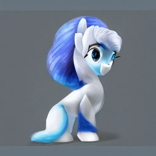 Image similar to a blue little pony with white hair, a picture by an gyeon, featured on derpibooru, booru, superflat