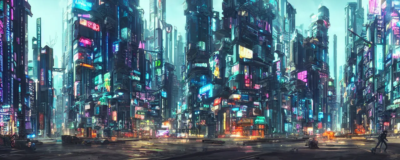 Image similar to cyberpunk city street